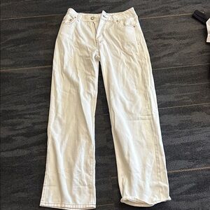 Zara Cream High-Waisted Jeans